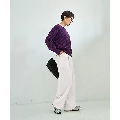 【スタイルデリ/STYLE DELI】の【LUXE】カラーボーダーウールニット 人気、トレンドファッション・服の通販 founy(ファニー) ファッション Fashion レディースファッション Fashion for Women トップス・カットソー Cut & Sew Tops ニット Knit Tops & Sweaters カットソー Cut and Sewn Top サロペット Overalls, Salopette シンプル Simple, Minimal ジャケット Jacket, Outerwear ストレート Straight, Straight Cut スリット Slit, Slit Detail トリミング Trimming, Decorative Edge 長袖 Long Sleeve, Full Sleeve パープル Purple, Violet ボーダー Border, Stripe ミックス Mix, Mixed Style ミドル Middle Length, Mid Height 無地 Plain, Solid Color エレガント 上品 Elegant other-3|ID: prp329100004807416 ipo3291000000034885383