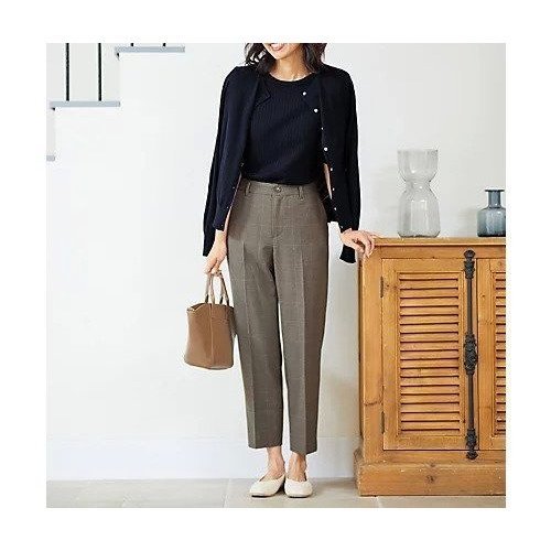 【エニー/ANY】の【ウエストゴム/ストレッチ/裏起毛】シークレットウォーム テーパードパンツ インテリア・キッズ・メンズ・レディースファッション・服の通販 founy(ファニー) ファッション Fashion レディースファッション Fashion for Women パンツ Pants & Trousers くるぶし Ankle-Length ストレッチ Stretch, Stretchy Fabric センター Center, Center Line ピーチ Peach, Soft Touch ポケット Pocket, Pocket Detail ミックス Mix, Mixed Style 楽ちん Easy Fit, Comfortable ワイド Wide, Wide Fit ブラウングレンチェック|ID: prp329100004807427 ipo3291000000034885449