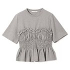 【セシリー バンセン/CECILIE BAHNSEN】のVILDE T-SHIRT JERSEY 人気、トレンドファッション・服の通販 founy(ファニー) ファッション Fashion レディースファッション Fashion for Women トップス・カットソー Cut & Sew Tops シャツ・ブラウス・オフィスカジュアル Elegant Blouses & Button-Ups ロングTシャツ・Tシャツ Longline T-Shirts & Tees ギャザー Gathered, Ruffled コンパクト Compact, Small Size フリル Frill, Ruffle ペプラム Peplum, Flared Hem ボトム Bottoms, Lower Wear 洗える Machine Washable thumbnail GREY MELANGE|ID: prp329100004808657 ipo3291000000035904794