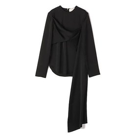 【リトコフスカヤ/LITKOVSKA】のAsymmetric Twist Blouse 人気、トレンドファッション・服の通販 founy(ファニー) ファッション Fashion レディースファッション Fashion for Women スリット Slit, Slit Detail ツイスト Tweed, Tweed Fabric ラウンド Round, Round Neck |ID:prp329100004808672