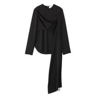 【リトコフスカヤ/LITKOVSKA】のAsymmetric Twist Blouse 人気、トレンドファッション・服の通販 founy(ファニー) ファッション Fashion レディースファッション Fashion for Women スリット Slit, Slit Detail ツイスト Tweed, Tweed Fabric ラウンド Round, Round Neck |ID:prp329100004808672