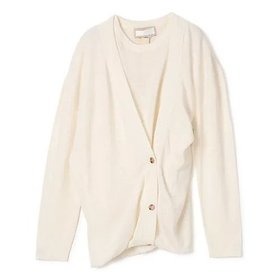 【リトコフスカヤ/LITKOVSKA】のLayered Knit Cardigan 人気、トレンドファッション・服の通販 founy(ファニー) ファッション Fashion レディースファッション Fashion for Women トップス・カットソー Cut & Sew Tops ニット Knit Tops & Sweaters カーディガン・羽織り Layered Style Cardigans アシンメトリー Asymmetrical Style カーディガン Cardigan, Knitwear ドレープ Drape, Draping Fabric リネン Linen, Linen Fabric |ID:prp329100004808679