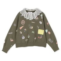 【ミュベール/MUVEIL】のレース襟付き落書きプリントスウェットプルオーバー 人気、トレンドファッション・服の通販 founy(ファニー) ファッション Fashion レディースファッション Fashion for Women トップス・カットソー Cut & Sew Tops レディースパーカー・カジュアルフーディー Casual Hoodies & Sweatshirts カジュアルプルオーバー・ニットトップス Pullovers & Knit Tops / Casual Pullovers スウェット・クルーネックトップス Sweatshirts & Crewnecks / Relaxed Fit Sweat Tops タートルネック Turtleneck, High Neck プリント Print, Printed Pattern レース Lace, Lace Fabric 洗える Machine Washable |ID:prp329100004809966