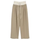 【クラネ/CLANE】のW WAIST WIDE SLACKS 人気、トレンドファッション・服の通販 founy(ファニー) ファッション Fashion レディースファッション Fashion for Women インナー Innerwear ドッキング Docking, Mixed Material ドローストリング Drawstring, Pull Cord エレガント 上品 Elegant thumbnail BEIGE|ID: prp329100004809986 ipo3291000000034910665