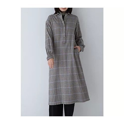 【ヒューマンウーマン/HUMAN WOMAN】の起毛チェックワンピース インテリア・キッズ・メンズ・レディースファッション・服の通販 founy(ファニー) ファッション Fashion レディースファッション Fashion for Women ワンピース Dresses おすすめ Recommended / Our Picks インナー Innerwear スタンダード Standard, Basic タートルネック Turtleneck, High Neck チェック Check, Plaid, Tartan ドット Polka Dot, Dot Pattern ポケット Pocket, Pocket Detail 秋 Autumn A/W・秋冬 Autumn/Winter ブラウンチェック|ID: prp329100004810948 ipo3291000000034920759