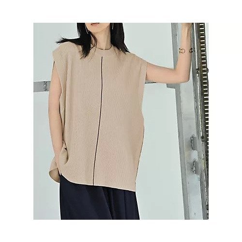 【スタイルデリ/STYLE DELI】の【BLK001】配色ラインリブノースリニット インテリア・キッズ・メンズ・レディースファッション・服の通販 founy(ファニー) 　ファッション　Fashion　レディースファッション　Fashion for Women　トップス・カットソー　Cut & Sew Tops　ニット　Knit Tops & Sweaters　イエロー　Yellow　インナー　Innerwear　春　Spring　軽量　Lightweight, Ultra Light　スリット　Slit, Slit Detail　定番　Standard, Basic Item　ノースリーブ　Sleeveless, No-Sleeve　フロント　Front, Front Design　ベスト　Vest, Waistcoat　ミックス　Mix, Mixed Style　ロング　Long, Long-Length　おすすめ　Recommended / Our Picks　夏　Summer　旅行　Travel　アイボリー|ID: prp329100004810957 ipo3291000000034920820