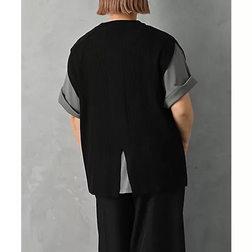 【スタイルデリ/STYLE DELI】の【BLK001】配色ラインリブノースリニット 人気、トレンドファッション・服の通販 founy(ファニー) 　ファッション　Fashion　レディースファッション　Fashion for Women　トップス・カットソー　Cut & Sew Tops　ニット　Knit Tops & Sweaters　イエロー　Yellow　インナー　Innerwear　春　Spring　軽量　Lightweight, Ultra Light　スリット　Slit, Slit Detail　定番　Standard, Basic Item　ノースリーブ　Sleeveless, No-Sleeve　フロント　Front, Front Design　ベスト　Vest, Waistcoat　ミックス　Mix, Mixed Style　ロング　Long, Long-Length　おすすめ　Recommended / Our Picks　夏　Summer　旅行　Travel　other-3|ID: prp329100004810957 ipo3291000000034920825