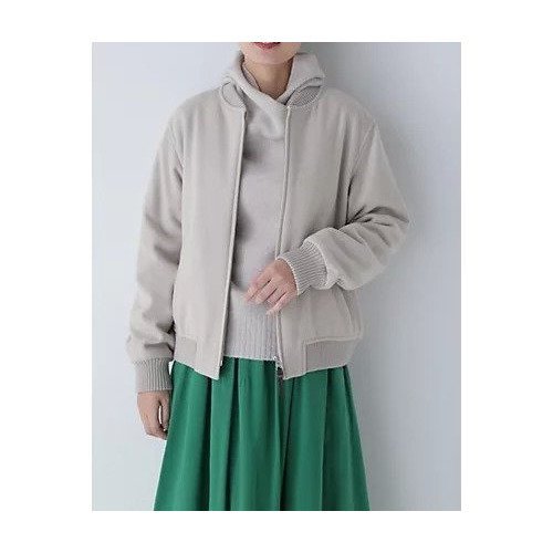 【ヒューマンウーマン/HUMAN WOMAN】のソフトメルトンブルゾン インテリア・キッズ・メンズ・レディースファッション・服の通販 founy(ファニー) 　ファッション　Fashion　レディースファッション　Fashion for Women　アウター　Coat / Outerwear Collection　ブルゾンジャケット・スポーティアウター　Blouson Jackets　おすすめ　Recommended / Our Picks　スタンダード　Standard, Basic　ストライプ　Stripe, Striped Pattern　バランス　Balance, Style Balance　ブルゾン　Blouson, Bomber Jacket　ボトム　Bottoms, Lower Wear　ポケット　Pocket, Pocket Detail　メルトン　Melton, Heavy Wool　グレージュ|ID: prp329100004811037 ipo3291000000034921398