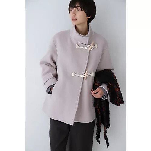 【ヒューマンウーマン/HUMAN WOMAN】のダブルモッサダッフルコート インテリア・キッズ・メンズ・レディースファッション・服の通販 founy(ファニー) 　ファッション　Fashion　レディースファッション　Fashion for Women　アウター　Coat / Outerwear Collection　コート・ロングコート・ピーコート　Long Coats, Peacoats & More　ダッフルコート　Duffle Coats　おすすめ　Recommended / Our Picks　シンプル　Simple, Minimal　スタンダード　Standard, Basic　スタンド　Stand Collar, Upright Stand　ストライプ　Stripe, Striped Pattern　ダッフルコート　Duffle Coat, Toggle Coat　ボトム　Bottoms, Lower Wear　冬　Winter / This Winter　グレージュ|ID: prp329100004811040 ipo3291000000034921429