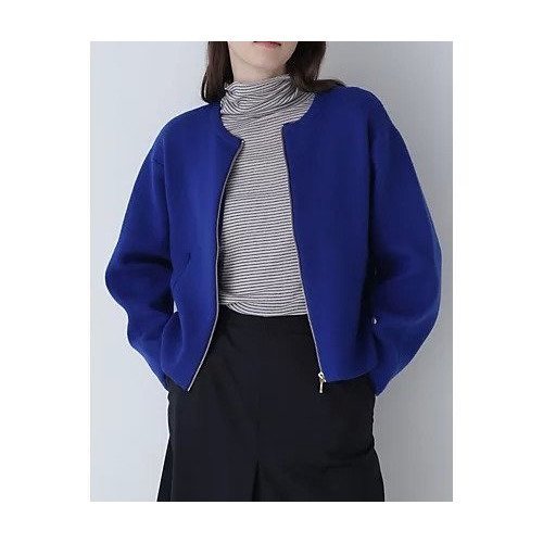 【ヒューマンウーマン/HUMAN WOMAN】のジップアップ接結ブルゾン インテリア・キッズ・メンズ・レディースファッション・服の通販 founy(ファニー) 　ファッション　Fashion　レディースファッション　Fashion for Women　アウター　Coat / Outerwear Collection　ブルゾンジャケット・スポーティアウター　Blouson Jackets　おすすめ　Recommended / Our Picks　ショート　Short, Short Length　ジップアップ　Zip-Up, Full Zip　スタンダード　Standard, Basic　スポーティ　Sporty, Casual Athletic　ブルゾン　Blouson, Bomber Jacket　秋　Autumn　ロイヤルブルー|ID: prp329100004811045 ipo3291000000034921459