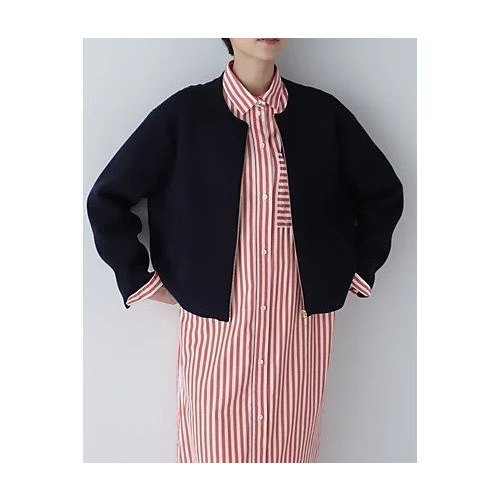 【ヒューマンウーマン/HUMAN WOMAN】のジップアップ接結ブルゾン インテリア・キッズ・メンズ・レディースファッション・服の通販 founy(ファニー) 　ファッション　Fashion　レディースファッション　Fashion for Women　アウター　Coat / Outerwear Collection　ブルゾンジャケット・スポーティアウター　Blouson Jackets　おすすめ　Recommended / Our Picks　ショート　Short, Short Length　ジップアップ　Zip-Up, Full Zip　スタンダード　Standard, Basic　スポーティ　Sporty, Casual Athletic　ブルゾン　Blouson, Bomber Jacket　秋　Autumn　ネイビー|ID: prp329100004811045 ipo3291000000034921461