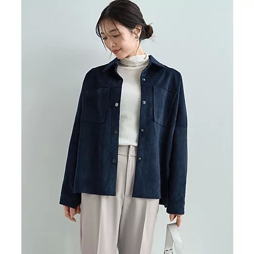 【スタイルデリ/STYLE DELI】の【LUXE】ベルベット調シャツ型ジャケット インテリア・キッズ・メンズ・レディースファッション・服の通販 founy(ファニー) 　ファッション　Fashion　レディースファッション　Fashion for Women　アウター　Coat / Outerwear Collection　レディースジャケット・軽アウター　Jackets　オレンジ　Orange　軽量　Lightweight, Ultra Light　サロペット　Overalls, Salopette　シルバー　Silver, Metallic Silver　ジャケット　Jacket, Outerwear　スクエア　Square, Square Shape　ストレート　Straight, Straight Cut　スリット　Slit, Slit Detail　長袖　Long Sleeve, Full Sleeve　フォルム　Silhouette, Form　フロント　Front, Front Design　ブルゾン　Blouson, Bomber Jacket　ベルベット　Velvet, Velvety　ベロア　Velour, Soft Velvet　ポケット　Pocket, Pocket Detail　ロング　Long, Long-Length　ワイド　Wide, Wide Fit　冬　Winter / This Winter　ネイビー|ID: prp329100004812947 ipo3291000000034942650