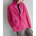 【スタイルデリ/STYLE DELI】のダブルジップスタンドネックニットジャケット ピンク|ID: prp329100004813731 ipo3291000000035850576