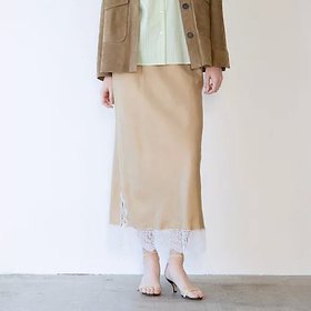 【マルティニーク/martinique】 リバーレースバイヤススカート人気、トレンドファッション・服の通販 founy(ファニー) ファッション Fashion レディースファッション Fashion for Women スカート Skirts おすすめ Recommended / Our Picks エレガント 上品 Elegant サテン Satin, Glossy Fabric ドレープ Drape, Draping Fabric レース Lace, Lace Fabric |ID:prp329100004813735