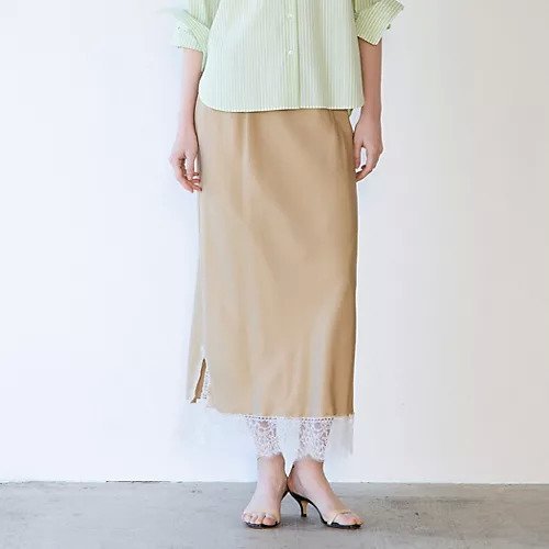 【マルティニーク/martinique】のリバーレースバイヤススカート 人気、トレンドファッション・服の通販 founy(ファニー) 　ファッション　Fashion　レディースファッション　Fashion for Women　スカート　Skirts　おすすめ　Recommended / Our Picks　エレガント 上品　Elegant　サテン　Satin, Glossy Fabric　ドレープ　Drape, Draping Fabric　レース　Lace, Lace Fabric　other-2|ID: prp329100004813735 ipo3291000000034954948