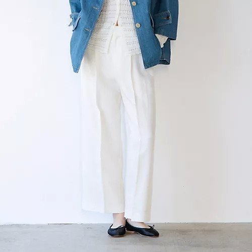 【マルティニーク/martinique】のスラブタックワイドパンツ インテリア・キッズ・メンズ・レディースファッション・服の通販 founy(ファニー) 　ファッション　Fashion　レディースファッション　Fashion for Women　パンツ　Pants & Trousers　おすすめ　Recommended / Our Picks　ジャケット　Jacket, Outerwear　フロント　Front, Front Design　エレガント 上品　Elegant　春　Spring　ビジネス 仕事 通勤　Business / Work / Commuting　オフホワイト|ID: prp329100004813739 ipo3291000000034956020