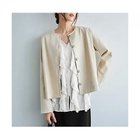 【スタイルデリ/STYLE DELI】のメタルボタンの柔らかノーカラージャケット アイボリー|ID:prp329100004813817