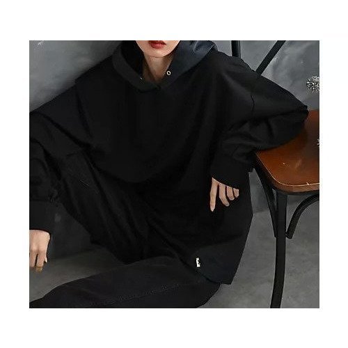 【スタイルデリ/STYLE DELI】の【BLK001】異素材使いフーディープルオーバー 人気、トレンドファッション・服の通販 founy(ファニー) 　ファッション　Fashion　レディースファッション　Fashion for Women　トップス・カットソー　Cut & Sew Tops　カジュアルプルオーバー・ニットトップス　Pullovers & Knit Tops / Casual Pullovers　カットソー　Cut and Sewn Top　スリット　Slit, Slit Detail　チェック　Check, Plaid, Tartan　定番　Standard, Basic Item　ブラウジング　Blouson Silhouette, Cinched Waist　おすすめ　Recommended / Our Picks　夏　Summer　旅行　Travel　other-3|ID: prp329100004815841 ipo3291000000034979412