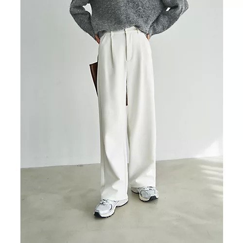 【スタイルデリ/STYLE DELI】の裏地付きストレッチツイルワイドパンツ インテリア・キッズ・メンズ・レディースファッション・服の通販 founy(ファニー) 　ファッション　Fashion　レディースファッション　Fashion for Women　パンツ　Pants & Trousers　イエロー　Yellow　シンプル　Simple, Minimal　スタイリッシュ　Stylish, Fashionable　ストレッチ　Stretch, Stretchy Fabric　ストレート　Straight, Straight Cut　スリット　Slit, Slit Detail　センター　Center, Center Line　パープル　Purple, Violet　フロント　Front, Front Design　ポケット　Pocket, Pocket Detail　ラベンダー　Lavender　ループ　Loop, Loop Knit　ワイド　Wide, Wide Fit　冬　Winter / This Winter　ビジネス 仕事 通勤　Business / Work / Commuting　アイボリー|ID: prp329100004815843 ipo3291000000034979423