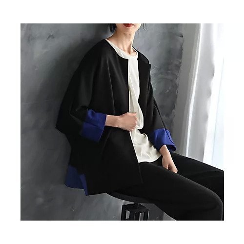 【スタイルデリ/STYLE DELI】の【BLK001】リラックスドルマン配色ジャケット 人気、トレンドファッション・服の通販 founy(ファニー) 　ファッション　Fashion　レディースファッション　Fashion for Women　アウター　Coat / Outerwear Collection　レディースジャケット・軽アウター　Jackets　カーディガン　Cardigan, Knitwear　ジャケット　Jacket, Outerwear　スリット　Slit, Slit Detail　チェック　Check, Plaid, Tartan　定番　Standard, Basic Item　ボックス　Boxy, Box Shape　おすすめ　Recommended / Our Picks　日本製　Made In Japan　夏　Summer　旅行　Travel　other-2|ID: prp329100004815877 ipo3291000000034979668