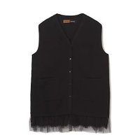 【イーバイエクラ/E by eclat】のRoom no.8 for E by eclat チュールレースニットジレ 人気、トレンドファッション・服の通販 founy(ファニー) ファッション Fashion レディースファッション Fashion for Women アウター Coat / Outerwear Collection トップス・カットソー Cut & Sew Tops ニット Knit Tops & Sweaters ベスト&ジレ / 重ね着スタイル Vests & Gilets シンプル Simple, Minimal チュール Tulip, Tulip Motif バランス Balance, Style Balance フェミニン Feminine, Girly レース Lace, Lace Fabric ロング Long, Long-Length |ID:prp329100004816075