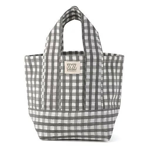 【エスゼット ブロックプリント/SZ Blockprints】のMini Maine Tote in Gingham Print インテリア・キッズ・メンズ・レディースファッション・服の通販 founy(ファニー) 　ファッション　Fashion　レディースファッション　Fashion for Women　バッグ　Bags　インド　Indian Textile　シンプル　Simple, Minimal　ブロック　Block, Solid Block Pattern　プリント　Print, Printed Pattern　ベーシック　Basic, Essential　モダン　Modern, Contemporary　ロンドン　London Style, British Inspired　ワイド　Wide, Wide Fit　BLACK|ID: prp329100004816082 ipo3291000000034981784