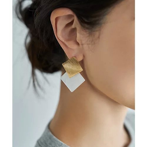 【スタイルデリ/STYLE DELI】のひし型WプレートMIXピアス/GD 人気、トレンドファッション・服の通販 founy(ファニー) 　ファッション　Fashion　レディースファッション　Fashion for Women　イヤリング　Earrings　軽量　Lightweight, Ultra Light　シルバー　Silver, Metallic Silver　ジュエリー　Jewelry, Accessories　スポーツ　Sports, Activewear　テクスチャー　Texture, Textured Fabric　プレート　Plate, Dish　メガネ　Glasses, Eyewear　メタル　Metal, Metal Parts　冬　Winter / This Winter　夏　Summer　other-3|ID: prp329100004817156 ipo3291000000034991644