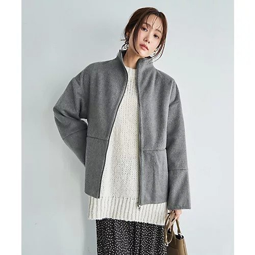 【スタイルデリ/STYLE DELI】の【LUXE】カシミヤタッチボトルネックジャケット 人気、トレンドファッション・服の通販 founy(ファニー) 　ファッション　Fashion　レディースファッション　Fashion for Women　アウター　Coat / Outerwear Collection　レディースジャケット・軽アウター　Jackets　イエロー　Yellow　軽量　Lightweight, Ultra Light　シンプル　Simple, Minimal　ジャケット　Jacket, Outerwear　ストレート　Straight, Straight Cut　スリット　Slit, Slit Detail　ダブル　Double, Double-Breasted　なめらか　Smooth, Silky Texture　人気　Popular, Best Seller　長袖　Long Sleeve, Full Sleeve　バランス　Balance, Style Balance　フロント　Front, Front Design　ボトルネック　Bottle Neck, Mock Neck　ポケット　Pocket, Pocket Detail　冬　Winter / This Winter　 other-1|ID: prp329100004817161 ipo3291000000034991675