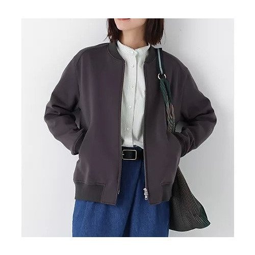 【ヒューマンウーマン/HUMAN WOMAN】のダンボールボンバーブルゾン インテリア・キッズ・メンズ・レディースファッション・服の通販 founy(ファニー) 　ファッション　Fashion　レディースファッション　Fashion for Women　アウター　Coat / Outerwear Collection　ブルゾンジャケット・スポーティアウター　Blouson Jackets　おすすめ　Recommended / Our Picks　スタンダード　Standard, Basic　ブルゾン　Blouson, Bomber Jacket　チャコール|ID: prp329100004820715 ipo3291000000035031433