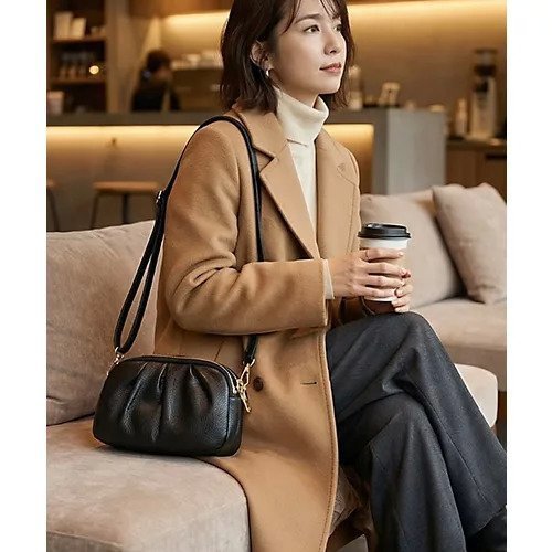 【スタイルデリ/STYLE DELI】の【DELI by】ギャザーソフトリアルレザーショルダーバッグ インテリア・キッズ・メンズ・レディースファッション・服の通販 founy(ファニー) https://founy.com/ ファッション Fashion レディースファッション Fashion for Women バッグ Bags ギャザー Gathered, Ruffled スマート Smart, Elegant バランス Balance, Style Balance ポケット Pocket, Pocket Detail ラップ Wrap, Wrap Design リアル Real, Realistic |ID: prp329100004825609 ipo3291000000035101616