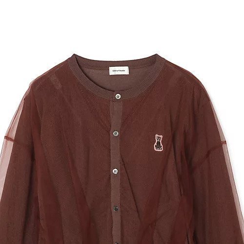 【チカ キサダ/CHIKA KISADA】のチュールカーディガン 人気、トレンドファッション・服の通販 founy(ファニー) 　ファッション　Fashion　レディースファッション　Fashion for Women　トップス・カットソー　Cut & Sew Tops　カーディガン・羽織り　Layered Style Cardigans　カーディガン　Cardigan, Knitwear　チュール　Tulip, Tulip Motif　パッチ　Patch, Appliqué　ランダム　Random, Irregular　ヴィンテージ　Vintage Style　定番　Standard, Basic Item　洗える　Machine Washable　猫　Cat, Kitty　other-3|ID: prp329100004826447 ipo3291000000036050265