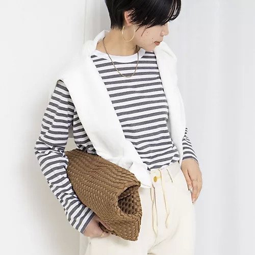 【リエミラー/Rie Miller】のウォッシャブルロングスリーブTシャツGIZA COTTON インテリア・キッズ・メンズ・レディースファッション・服の通販 founy(ファニー) https://founy.com/ ファッション Fashion レディースファッション Fashion for Women トップス・カットソー Cut & Sew Tops シャツ・ブラウス・オフィスカジュアル Elegant Blouses & Button-Ups ロングTシャツ・Tシャツ Longline T-Shirts & Tees 2024年 2024 2024春夏・S/S Spring/Summer 2024 SS24 2026年 2026 スリット Slit, Slit Detail ボーダー Border, Stripe エレガント 上品 Elegant 人気 Popular, Best Seller |ID: prp329100004828170 ipo3291000000035136938