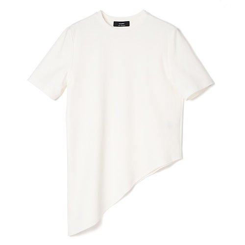 【スアデオ/suadeo】の【神山まりあさんコラボ】アシンメトリーTシャツ インテリア・キッズ・メンズ・レディースファッション・服の通販 founy(ファニー) 　ファッション　Fashion　レディースファッション　Fashion for Women　トップス・カットソー　Cut & Sew Tops　シャツ・ブラウス・オフィスカジュアル　Elegant Blouses & Button-Ups　ロングTシャツ・Tシャツ　Longline T-Shirts & Tees　アシンメトリー　Asymmetrical Style　インナー　Innerwear　カッティング　Cutting Detail　コラボ　Collaboration, Collab　シンプル　Simple, Minimal　ジャケット　Jacket, Outerwear　エレガント 上品　Elegant　洗える　Machine Washable　ホワイト|ID: prp329100004828959 ipo3291000000036043137
