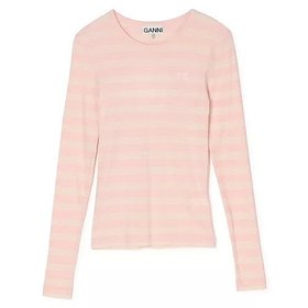 【ガニー/GANNI】のSoft Cotton Stripe Rib Longsleeve 人気、トレンドファッション・服の通販 founy(ファニー) ファッション Fashion レディースファッション Fashion for Women トップス・カットソー Cut & Sew Tops ジャケット Jacket, Outerwear フィット Fit, Slim Fit リブニット Rib Knit, Ribbed Knit レトロ Retro, Vintage Style 洗える Machine Washable |ID:prp329100004828967
