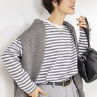 【リエミラー/Rie Miller】のGIZA COTTONロングスリーブTシャツ 人気、トレンドファッション・服の通販 founy(ファニー) ファッション Fashion レディースファッション Fashion for Women トップス・カットソー Cut & Sew Tops シャツ・ブラウス・オフィスカジュアル Elegant Blouses & Button-Ups ロングTシャツ・Tシャツ Longline T-Shirts & Tees 2024年 2024 2024春夏・S/S Spring/Summer 2024 SS24 2026年 2026 スリット Slit, Slit Detail スリーブ Sleeve, Long Sleeve / Short Sleeve ボーダー Border, Stripe ロング Long, Long-Length エレガント 上品 Elegant 人気 Popular, Best Seller thumbnail グレー系その他|ID: prp329100004828972 ipo3291000000035145843