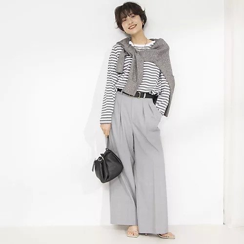 【リエミラー/Rie Miller】のGIZA COTTONロングスリーブTシャツ 人気、トレンドファッション・服の通販 founy(ファニー) ファッション Fashion レディースファッション Fashion for Women トップス・カットソー Cut & Sew Tops シャツ・ブラウス・オフィスカジュアル Elegant Blouses & Button-Ups ロングTシャツ・Tシャツ Longline T-Shirts & Tees 2024年 2024 2024春夏・S/S Spring/Summer 2024 SS24 2026年 2026 スリット Slit, Slit Detail スリーブ Sleeve, Long Sleeve / Short Sleeve ボーダー Border, Stripe ロング Long, Long-Length エレガント 上品 Elegant 人気 Popular, Best Seller other-2|ID: prp329100004828972 ipo3291000000035145845