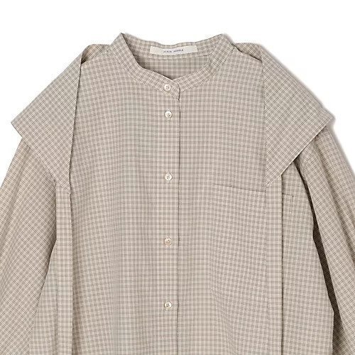 【プレインピープル/PLAIN PEOPLE】の綿シルクビエラ/タイプライターチェックスカーフ付きノーカラーシャツ 人気、トレンドファッション・服の通販 founy(ファニー) 　ファッション　Fashion　レディースファッション　Fashion for Women　トップス・カットソー　Cut & Sew Tops　シャツ・ブラウス・オフィスカジュアル　Elegant Blouses & Button-Ups　スカーフ　Scarf, Neckwear　タイプライター　Typewriter Fabric, Crisp Cotton　フェミニン　Feminine, Girly　モダン　Modern, Contemporary　洗える　Machine Washable　other-3|ID: prp329100004828974 ipo3291000000036050089