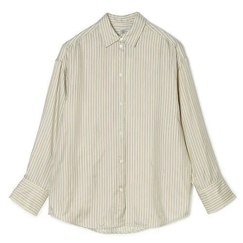 【トーテム/TOTEME】のOversized striped shirt インテリア・キッズ・メンズ・レディースファッション・服の通販 founy(ファニー) ファッション Fashion レディースファッション Fashion for Women トップス・カットソー Cut & Sew Tops シャツ・ブラウス・オフィスカジュアル Elegant Blouses & Button-Ups シルク Silk, 100% Silk ダウン Down, Puffer マニッシュ Mannish, Boyish 今季 This Season, Current Season BEIGE/BROWN|ID: prp329100004828978 ipo3291000000036050311