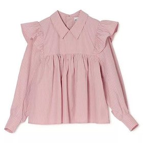 【ガニー/GANNI】のOxford Stripe Frill Blouse 人気、トレンドファッション・服の通販 founy(ファニー) ファッション Fashion レディースファッション Fashion for Women ストライプ Stripe, Striped Pattern スモック Smock, Smock Dress ドッキング Docking, Mixed Material フリル Frill, Ruffle エレガント 上品 Elegant 洗える Machine Washable |ID:prp329100004828987