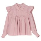 【ガニー/GANNI】のOxford Stripe Frill Blouse Chalk Pink|ID: prp329100004828987 ipo3291000000036303955