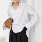 【リエミラー/Rie Miller】のウォッシャブルレギュラーカラー2WAYシャツ 人気、トレンドファッション・服の通販 founy(ファニー) ファッション Fashion レディースファッション Fashion for Women トップス・カットソー Cut & Sew Tops シャツ・ブラウス・オフィスカジュアル Elegant Blouses & Button-Ups 2026年 2026 カシュクール Wrap Design ストライプ Stripe, Striped Pattern スリット Slit, Slit Detail ドット Polka Dot, Dot Pattern thumbnail ホワイト系4|ID: prp329100004828989 ipo3291000000035145959