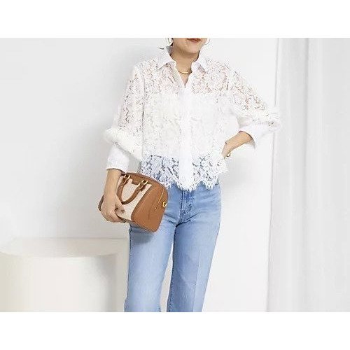 【ノーリーズ/NOLLEY'S】のレースシャツ 人気、トレンドファッション・服の通販 founy(ファニー) 　ファッション　Fashion　レディースファッション　Fashion for Women　トップス・カットソー　Cut & Sew Tops　シャツ・ブラウス・オフィスカジュアル　Elegant Blouses & Button-Ups　2026年　2026　おすすめ　Recommended / Our Picks　インナー　Innerwear　カフス　Cuff Design　ショート　Short, Short Length　デニム　Denim, Jeans Material　レース　Lace, Lace Fabric　今季　This Season, Current Season　春　Spring　other-3|ID: prp329100004828991 ipo3291000000035145978