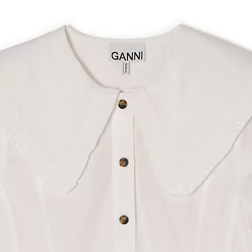 【ガニー/GANNI】のStretch Cotton Peter Pan Collar Shirt 人気、トレンドファッション・服の通販 founy(ファニー) 　ファッション　Fashion　レディースファッション　Fashion for Women　トップス・カットソー　Cut & Sew Tops　シャツ・ブラウス・オフィスカジュアル　Elegant Blouses & Button-Ups　インド　Indian Textile　ガーリー　Girly, Feminine Style　フリル　Frill, Ruffle　ペプラム　Peplum, Flared Hem　ワイド　Wide, Wide Fit　ヴィンテージ　Vintage Style　洗える　Machine Washable　other-3|ID: prp329100004828993 ipo3291000000035145991