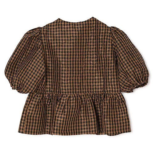 【ガニー/GANNI】のCrinkled Taffeta Check Peplum Blouse 人気、トレンドファッション・服の通販 founy(ファニー) 　ファッション　Fashion　レディースファッション　Fashion for Women　ギンガム　Gingham, Gingham Fabric　タフタ　Taffeta, Structured Fabric　チェック　Check, Plaid, Tartan　フリル　Frill, Ruffle　フロント　Front, Front Design　ペプラム　Peplum, Flared Hem　リボン　Ribbon, Bow　夏　Summer　other-2|ID: prp329100004828995 ipo3291000000035146000