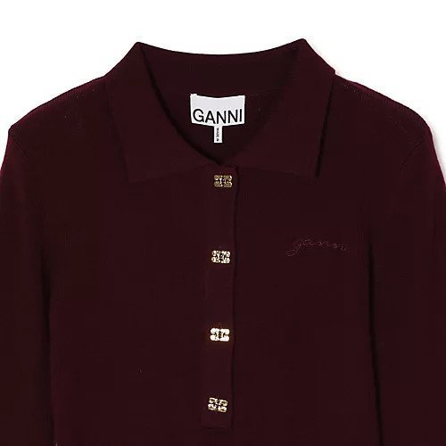 【ガニー/GANNI】のMini Ribbed Merino Polo 人気、トレンドファッション・服の通販 founy(ファニー) 　ファッション　Fashion　レディースファッション　Fashion for Women　なめらか　Smooth, Silky Texture　スリット　Slit, Slit Detail　バタフライ　Butterfly, Butterfly Motif　フィット　Fit, Slim Fit　エレガント 上品　Elegant　other-3|ID: prp329100004829010 ipo3291000000035146155