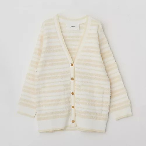 【アダワス/ADAWAS】の【HPS別注】TEXTURED STRIPE CARDIGAN 人気、トレンドファッション・服の通販 founy(ファニー) 　ファッション　Fashion　レディースファッション　Fashion for Women　トップス・カットソー　Cut & Sew Tops　カーディガン・羽織り　Layered Style Cardigans　カーディガン　Cardigan, Knitwear　ジャケット　Jacket, Outerwear　ツイード　Twill, Twill Weave　フラット　Flat, Flat Shoes　人気　Popular, Best Seller　別注　Limited Edition, Custom Order　春　Spring　 other-1|ID: prp329100004829016 ipo3291000000035146185