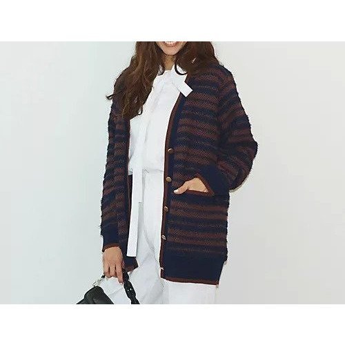 【アダワス/ADAWAS】の【HPS別注】TEXTURED STRIPE CARDIGAN 人気、トレンドファッション・服の通販 founy(ファニー) 　ファッション　Fashion　レディースファッション　Fashion for Women　トップス・カットソー　Cut & Sew Tops　カーディガン・羽織り　Layered Style Cardigans　カーディガン　Cardigan, Knitwear　ジャケット　Jacket, Outerwear　ツイード　Twill, Twill Weave　フラット　Flat, Flat Shoes　人気　Popular, Best Seller　別注　Limited Edition, Custom Order　春　Spring　other-3|ID: prp329100004829016 ipo3291000000035146194