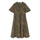 【ガニー/GANNI】のPrinted Stretch Cotton A-line Long Dress 人気、トレンドファッション・服の通販 founy(ファニー) ファッション Fashion レディースファッション Fashion for Women ワンピース Dresses フォーマル・パーティードレス・結婚式用ドレス Elegant & Casual Dresses スキッパー Skipper, Open Collar レオパード Leopard, Animal Print 洗える Machine Washable thumbnail Khaki|ID: prp329100004829048 ipo3291000000035146406