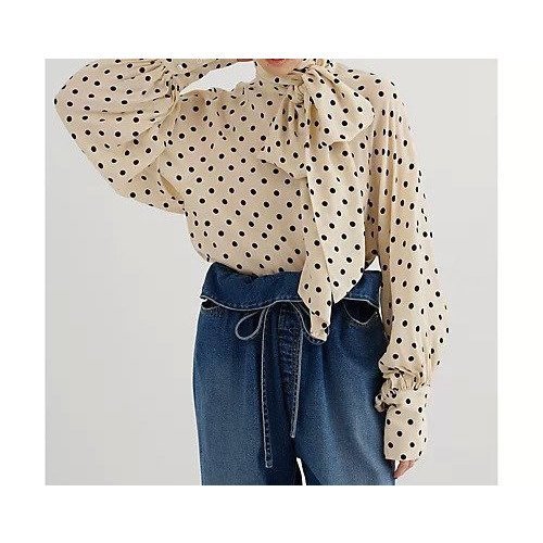 【ウィムガゼット/Whim Gazette】のドットボウタイブラウス 人気、トレンドファッション・服の通販 founy(ファニー) 　ファッション　Fashion　レディースファッション　Fashion for Women　トップス・カットソー　Cut & Sew Tops　シャツ・ブラウス・オフィスカジュアル　Elegant Blouses & Button-Ups　2026年　2026　とろみ　Fluid, Flowy Fabric　キュプラ　Cupro, Eco Fabric　クラシカル　Classical, Vintage-Inspired　スリーブ　Sleeve, Long Sleeve / Short Sleeve　ドット　Polka Dot, Dot Pattern　プリント　Print, Printed Pattern　リラックス　Relax, Relaxed Fit　ワイド　Wide, Wide Fit　エレガント 上品　Elegant　 other-1|ID: prp329100004831955 ipo3291000000035183371