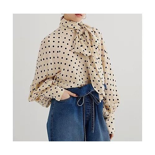【ウィムガゼット/Whim Gazette】のドットボウタイブラウス 人気、トレンドファッション・服の通販 founy(ファニー) 　ファッション　Fashion　レディースファッション　Fashion for Women　トップス・カットソー　Cut & Sew Tops　シャツ・ブラウス・オフィスカジュアル　Elegant Blouses & Button-Ups　2026年　2026　とろみ　Fluid, Flowy Fabric　キュプラ　Cupro, Eco Fabric　クラシカル　Classical, Vintage-Inspired　スリーブ　Sleeve, Long Sleeve / Short Sleeve　ドット　Polka Dot, Dot Pattern　プリント　Print, Printed Pattern　リラックス　Relax, Relaxed Fit　ワイド　Wide, Wide Fit　エレガント 上品　Elegant　other-3|ID: prp329100004831955 ipo3291000000035183376